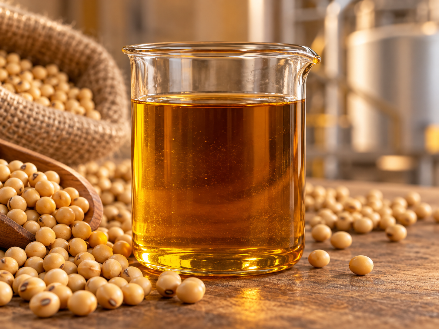 Amber crude soybean oil